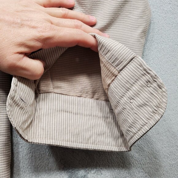 Casual Country Outfitters Button Up Plaid Shirt 1 Pocket Tan White Men Sz XL - Picture 6 of 9